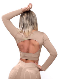 Piel Desnuda Long Sleeve Cropped Top (Light Supplex)
