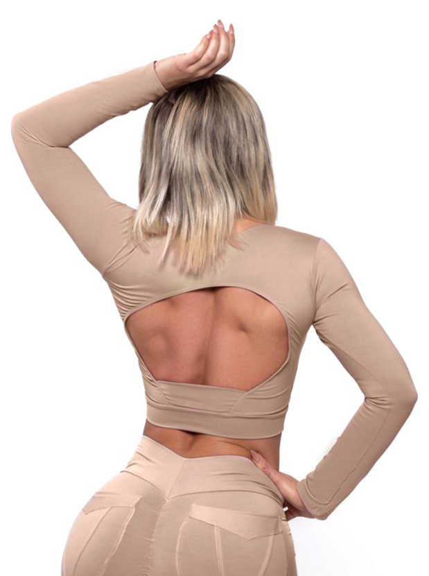 Piel Desnuda Long Sleeve Cropped Top (Light Supplex)